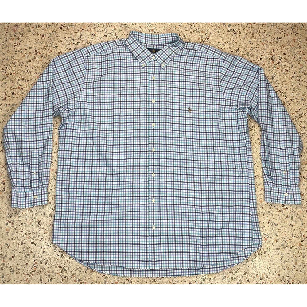 Ralph Lauren Men's Check Pattern Button Down Long Sleeve Shirt Size 3XB